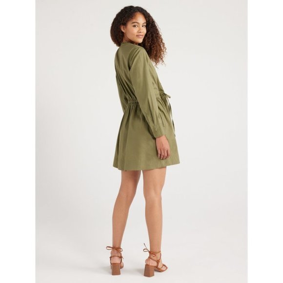 Free Assembly Women’s Ruffle Neck Mini Dress, Sizes XS-XXXL - Picture 4 of 5